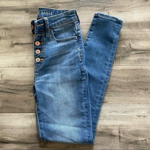 American Eagle Button Fly High-Rise Jeggings